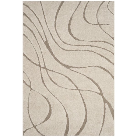 Safavieh 8 x 10 ft. Power Loomed Large Rectangle Shag RugCream & Beige SG471-1113-8